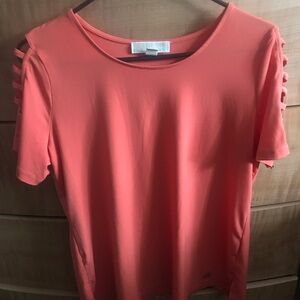 Michael Kors Women's Orange Short-Sleeve Top size large 12/14